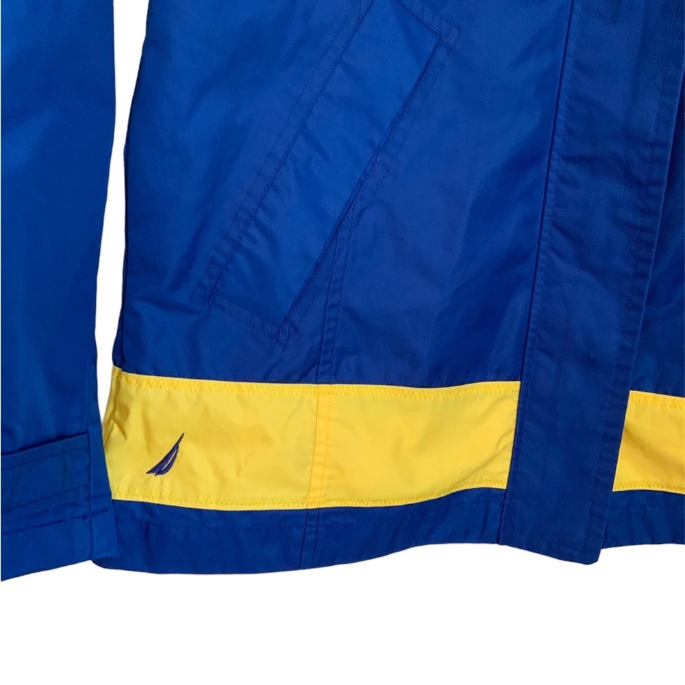 Nautica Womens Windbreaker Rain Jacket Out Blue Yellow Rain Size M #1080 - Picture 4 of 6